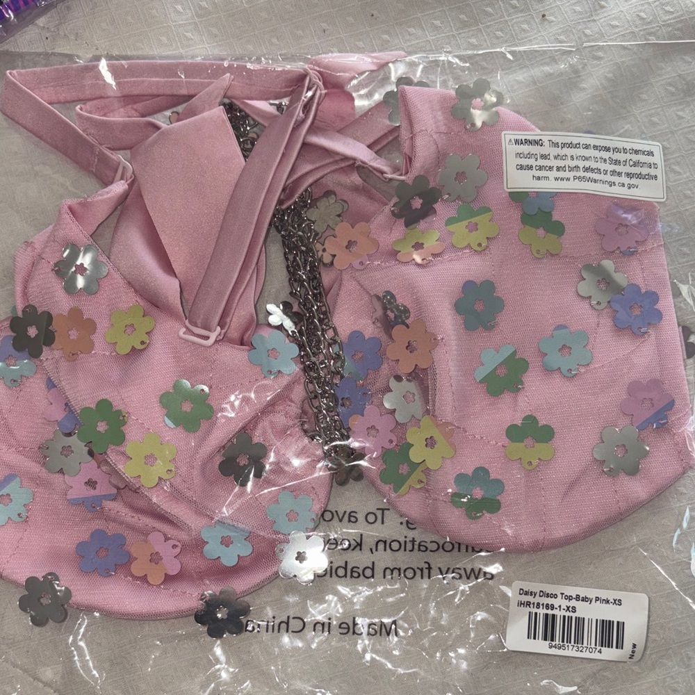 #87 iHeartRaves Pink Floral Crop Top